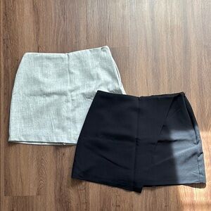 Abercrombie and Fitch Black and Gray Mini Skort (Size Medium)